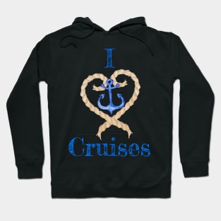 I Love Cruises Ship Rope Anchor Tshirt Hoodie